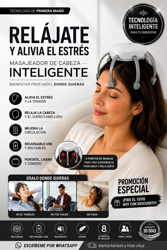 Masajeador De Cabeza Pulpo Recargable