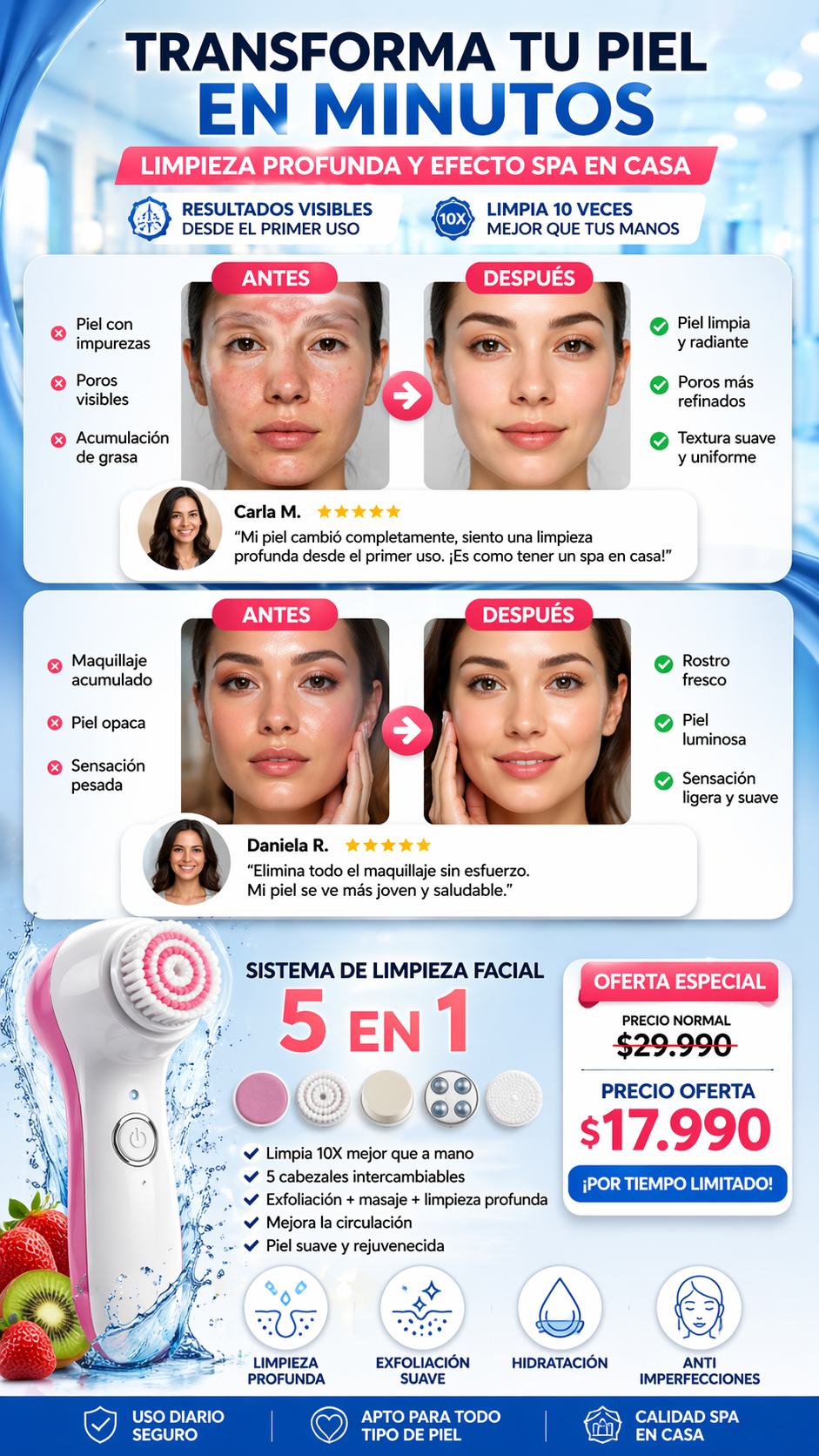 TRANSFORMA TU PIEL EN MINUTOS ✨ LIMPIEZA PROFUNDA Y EFECTO SPA EN CASA